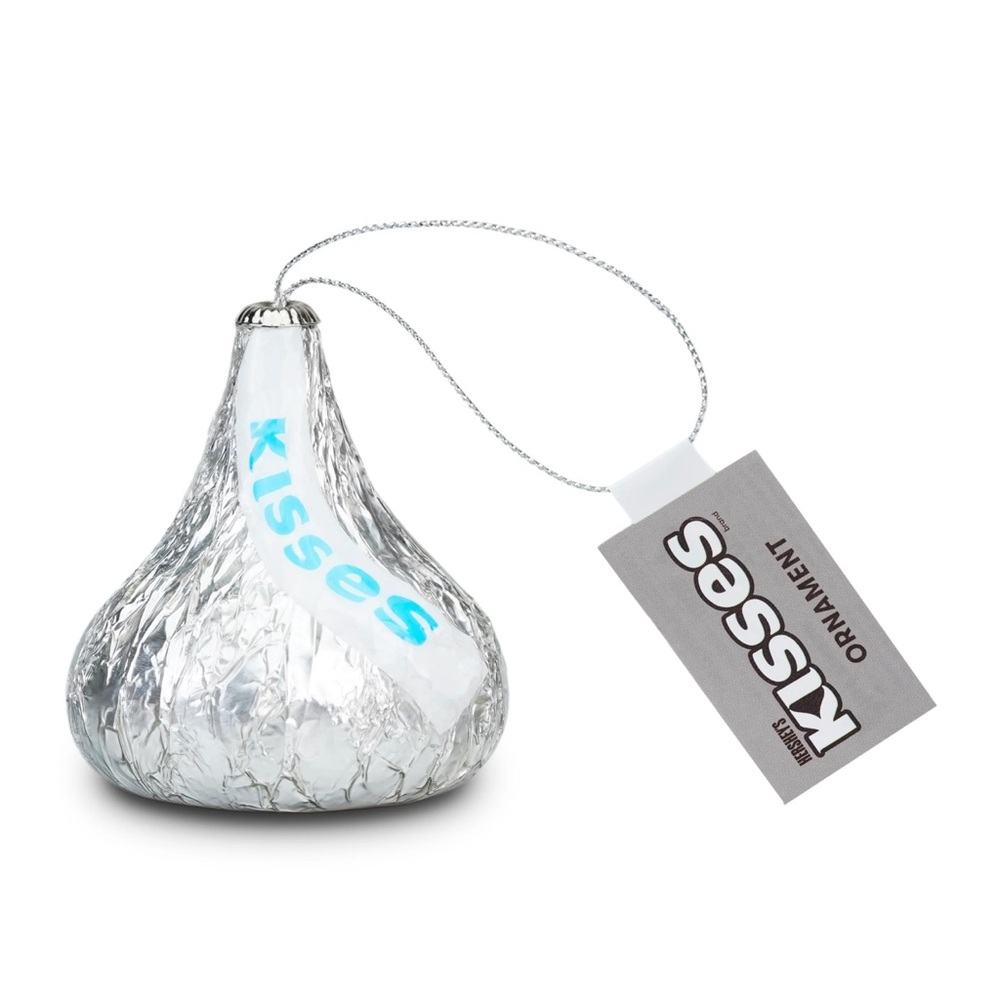 Silver Hershey's Kiss Holiday Ornament Red and Gold NWT
